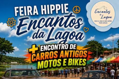 Feira Hippie Encantos da Lagoa terá edição especial com atrações para toda a família em Pedro Leopoldo