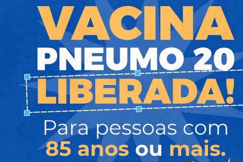 Pedro Leopoldo libera vacina Pneumo 20 para pessoas com 85 anos ou mais