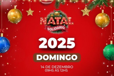 Evento “Natal Solidário 2025” será realizado no dia 14 de dezembro em Santo Antônio da Barra