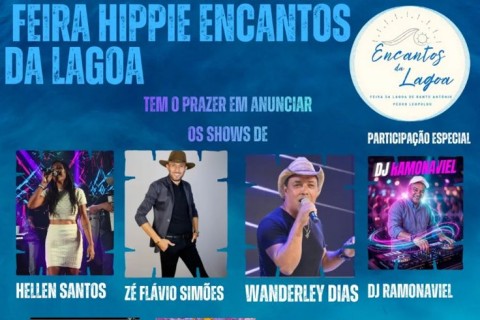 Feira Hippie Encantos da Lagoa terá shows e programação cultural neste domingo em Pedro Leopoldo