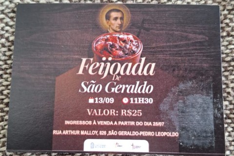 Feijoada será realizada neste domingo(13) no bairro São Geraldo, em Pedro Leopoldo