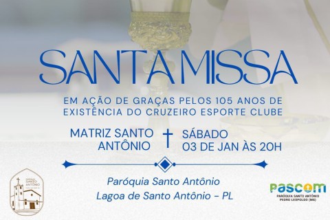 Missa em ação de graças celebra os 105 anos do Cruzeiro em Lagoa de Santo Antônio