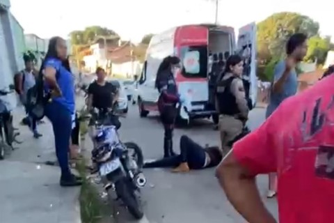 Motociclista fica ferido em acidente de trânsito no bairro Lagoa de Santo Antônio