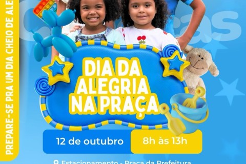 “DIA DA ALEGRIA NA PRAÇA” VAI CELEBRAR O DIA DAS CRIANÇAS EM PEDRO LEOPOLDO COM MUITA DIVERSÃO