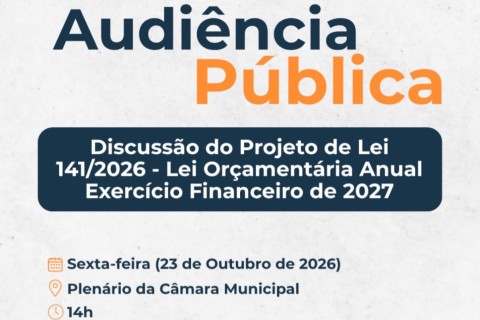 Câmara de Pedro Leopoldo realiza audiência pública sobre orçamento municipal de 2027