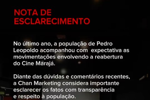 Projeto de reabertura do Cine Marajá não avança e empresa divulga nota de esclarecimento