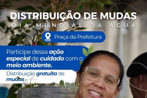 Pedro Leopoldo realiza distribuição gratuita de mudas na Praça da Prefeitura no Dia Mundial da Água