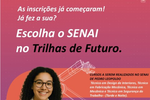 Matrículas abertas para cursos técnicos gratuitos em Pedro Leopoldo pelo programa Trilhas de Futuro