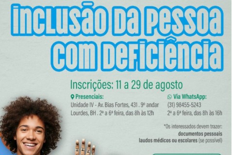 Encerram nesta sexta-feira (29) as inscrições para o Mutirão inédito de Atendimento às Pessoas com Deficiência