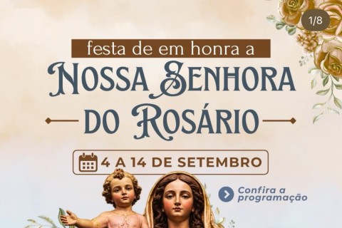Festa em honra a Nossa Senhora do Rosário acontece até 14 de setembro em Quinta do Sumidouro
