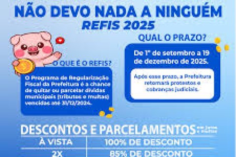 Pedro Leopoldo lança Refis 2025 para regularização de dívidas municipais