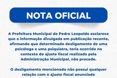 Prefeitura esclarece desligamento de psicóloga e psiquiatra da rede municipal