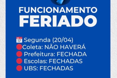 Serviços públicos terão alterações durante o feriado em Pedro Leopoldo