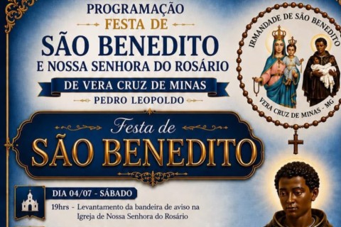 Festa de São Benedito movimenta Vera Cruz neste fim de semana em Pedro Leopoldo