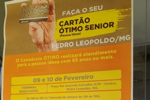 Consórcio ÓTIMO realiza atendimento para emissão do Cartão ÓTIMO Sênior em Pedro Leopoldo